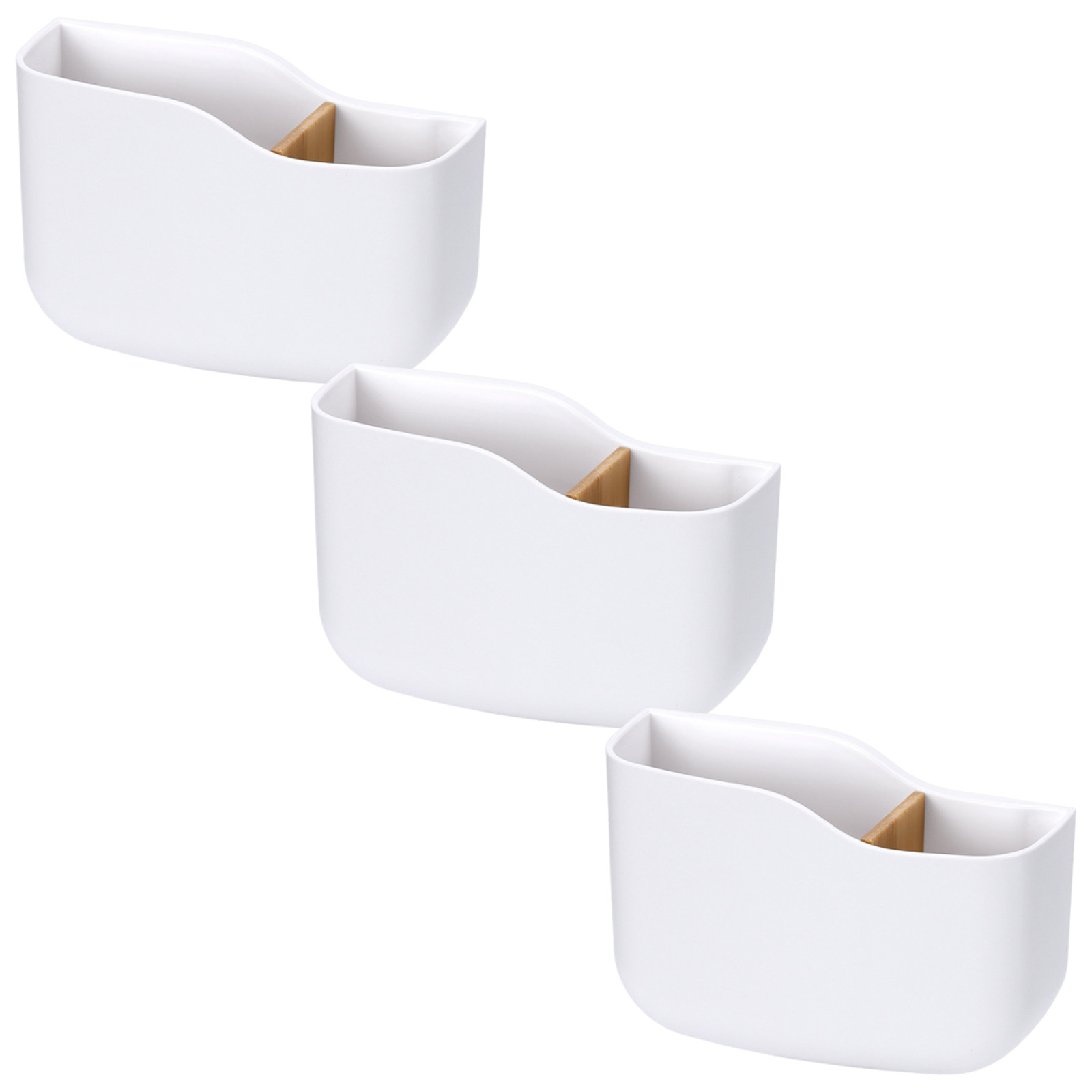 Food Storage With Dividers - 3-teiliger Fernbedienungshalter Wandhalterung Organizer Bambus-Trennwand Ohne