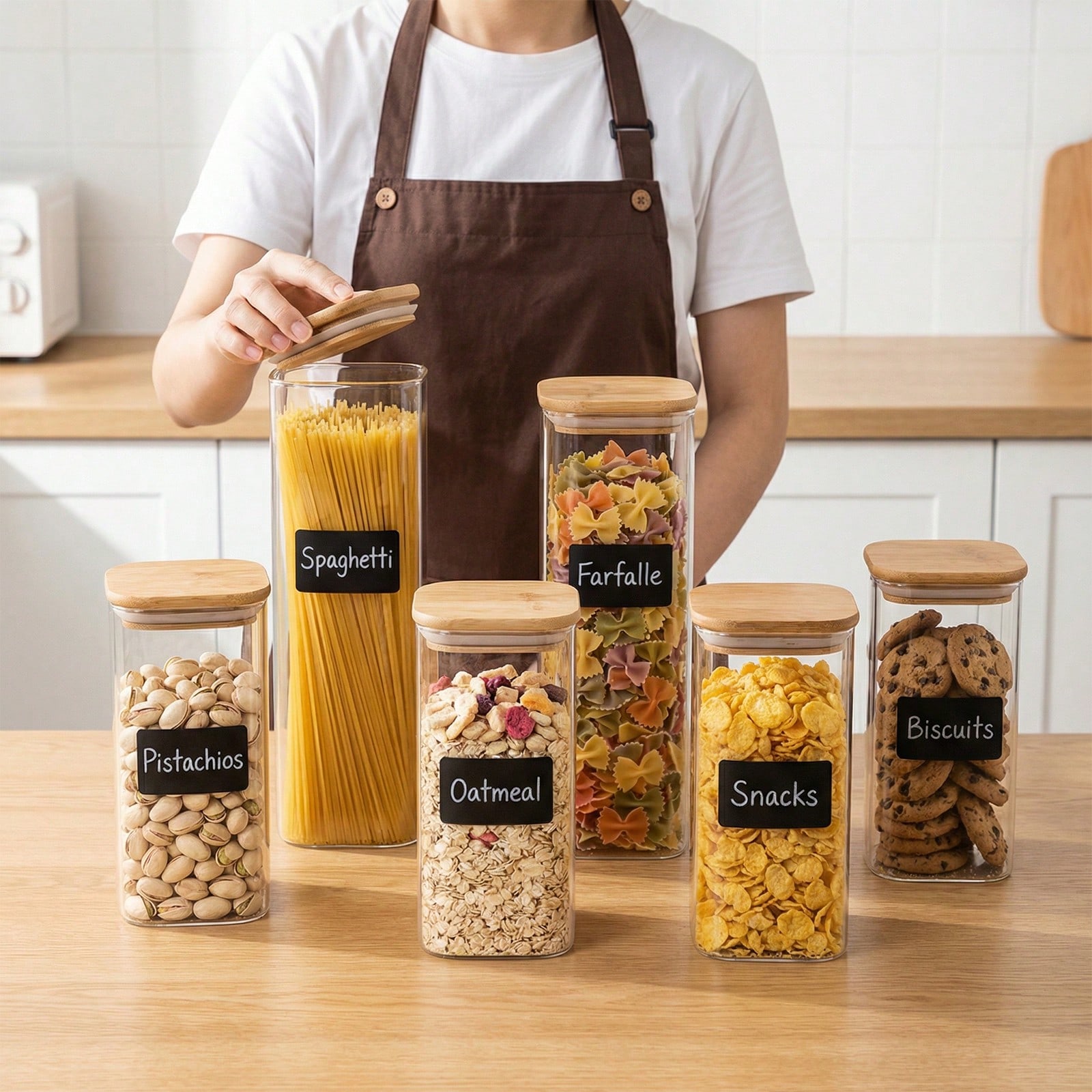 Food Storage Glass Containers - 6/12 Stück Glas-Lebensmittelbehälter mit Deckel, 2