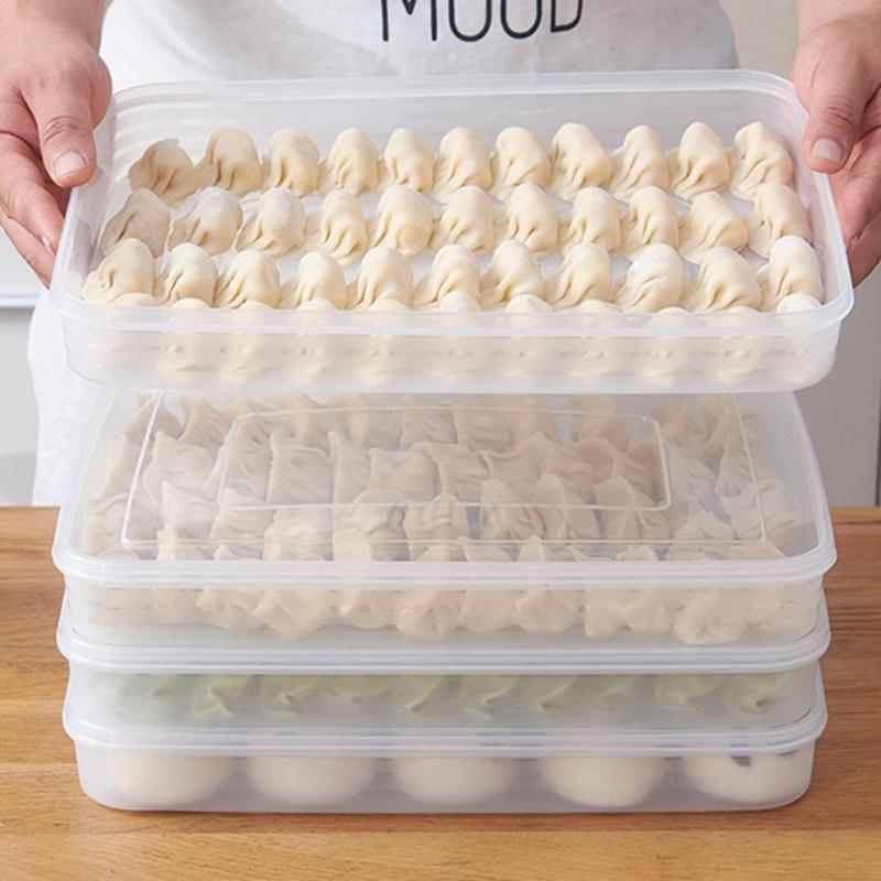 Food Storage With Dividers - Transparente Küchen-Aufbewahrungsbox Kühlschrank-Organizer Lebensmittelechte Kunststoffbehälter für