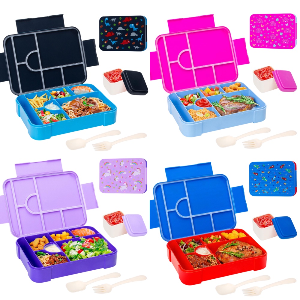 Food Storage Dividers - Niedliche Kinder-Lunchbox mit Muster, tragbar, unterteilt,