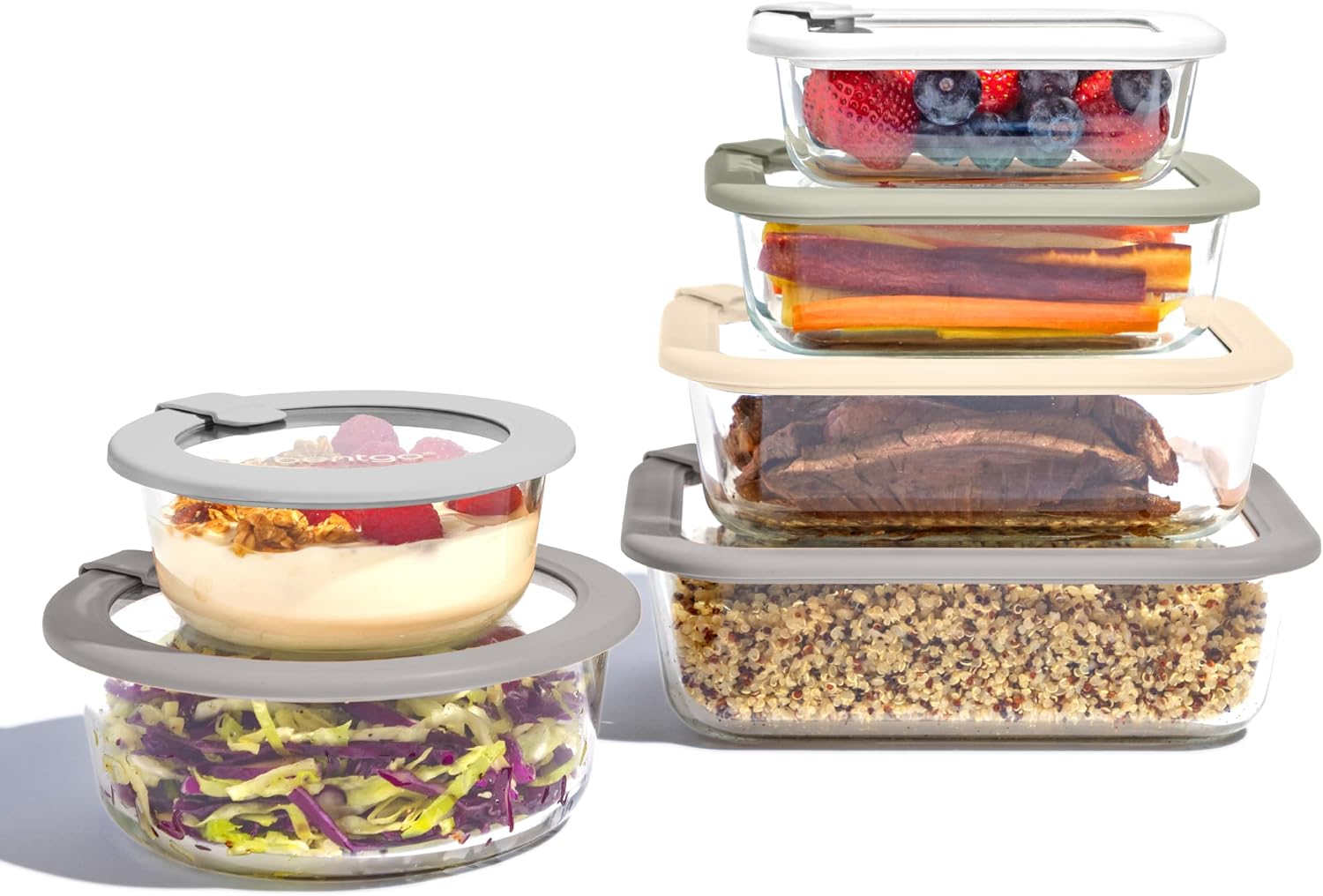 Food Storage Glass Containers - Bentgo Signature Glas-Lebensmittelbehälter mit Deckeln, 12-teiliges