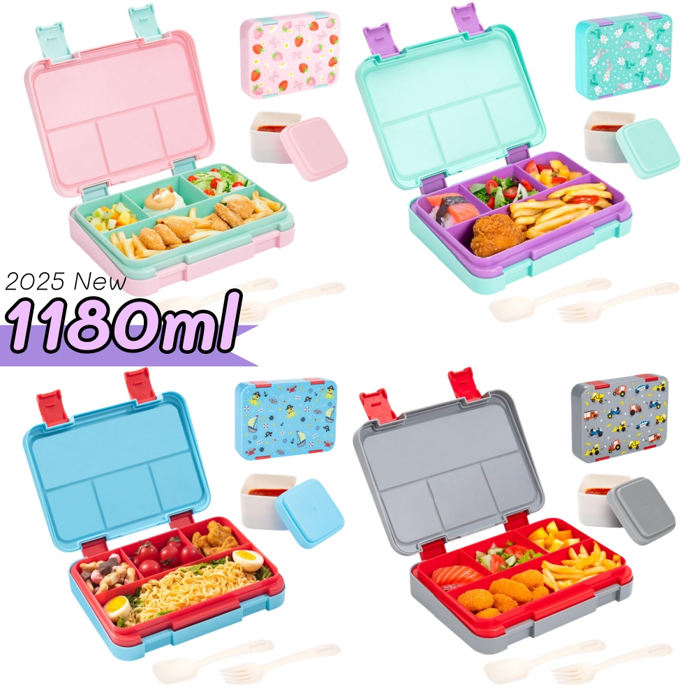 Food Storage Dividers - 40 Unzen Bento-Lunchbox-Set mit Cartoon-Muster, auslaufsicher,