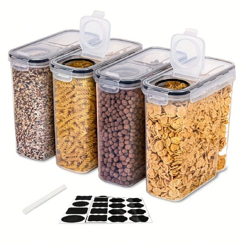 Food Storage Pantry - 4er-Pack Luftdichte Vorratsbehälter für Trockenfutter, Küche,