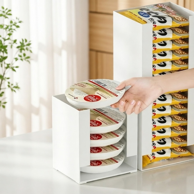 Food Storage Kitchen Cabinet - Stapelbarer Küchen-Organizer für Instant-Nudelbecher Multifunktionaler Ramen-Aufbewahrungsbehälter