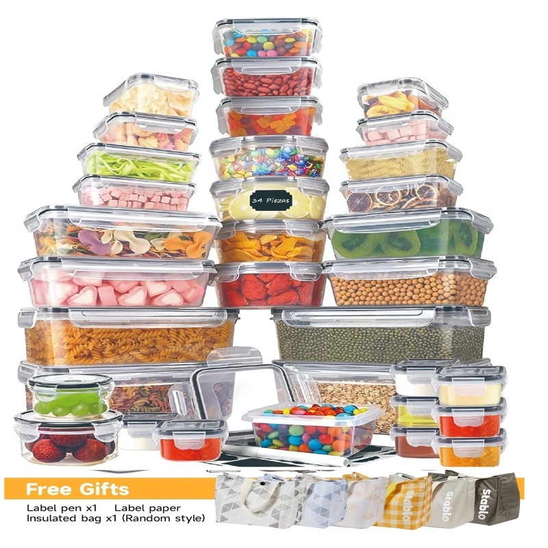 Food Storage Pantry - 48-teiliges BPA-freies Lebensmittel-Aufbewahrungsset – 24 luftdichte