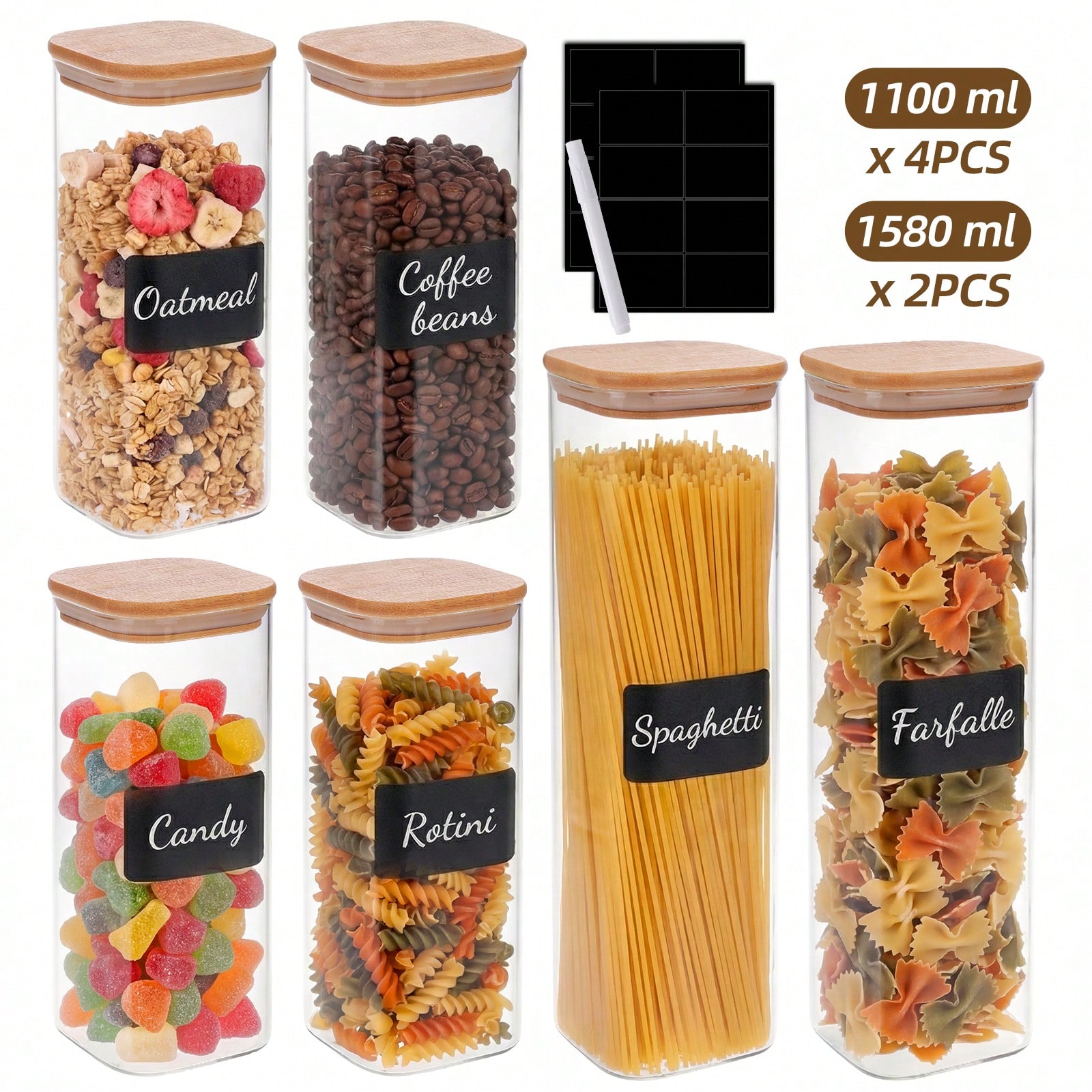 6/12 Stück Glas-Lebensmittelbe – Food Storage Glass Containers Bewertung und Preis