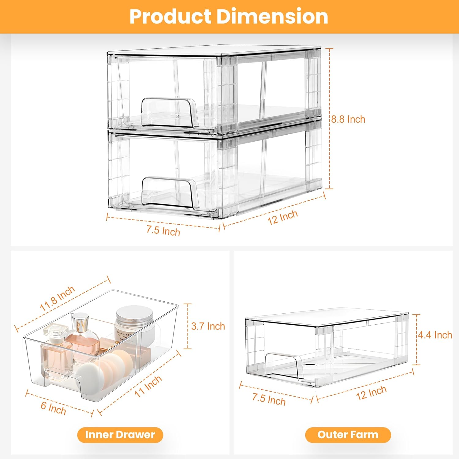 2er-Pack stapelbare Aufbewahru – Stackable Pantry Bin Bewertung und Preis