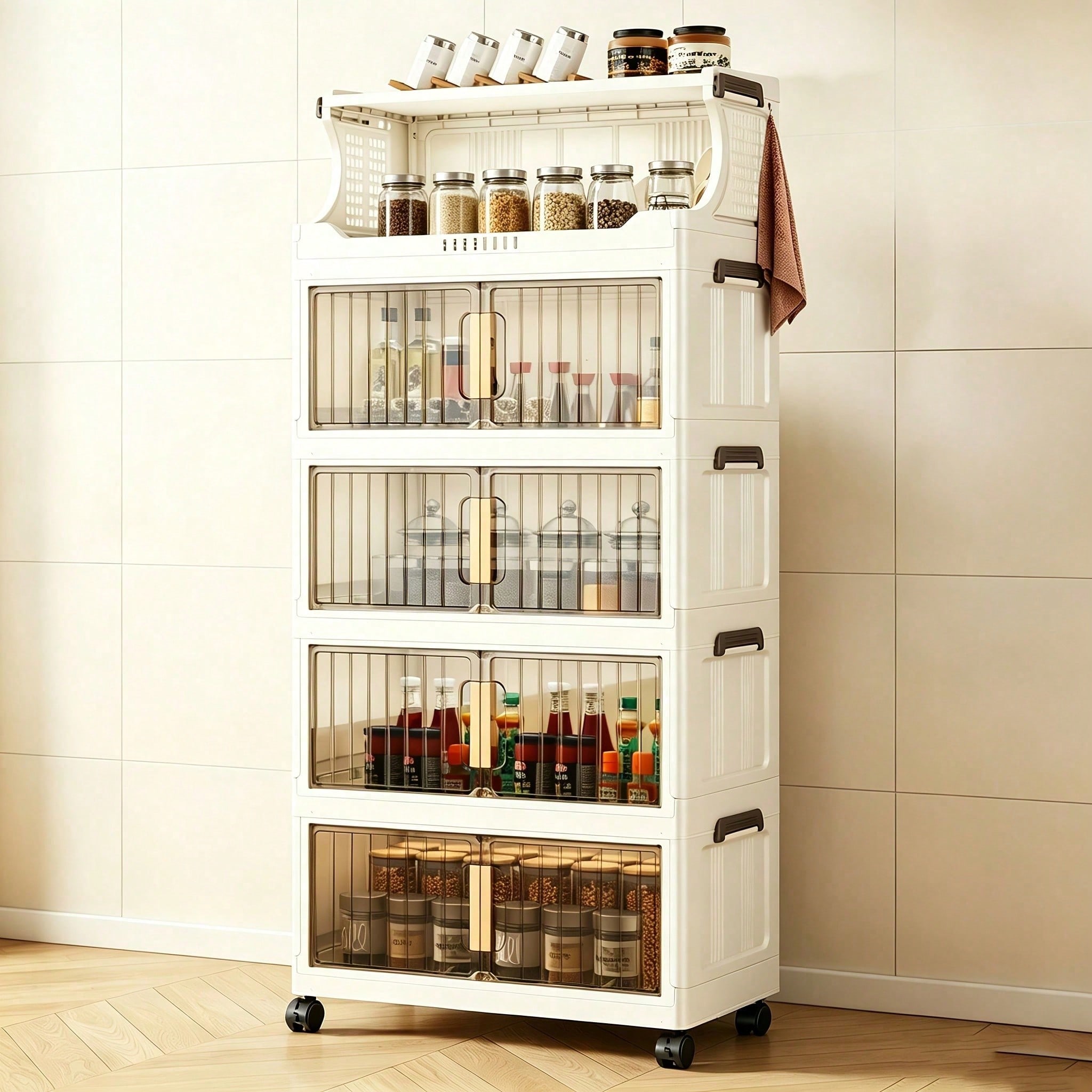 20,8 Zoll breiter, zusammenkla – Stackable Pantry Bin Bewertung und Preis