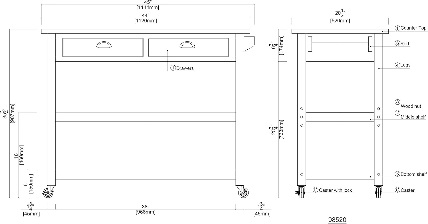 Rollbarer Küchenwagen auf Räde – Food Storage On Wheels Bewertung und Preis