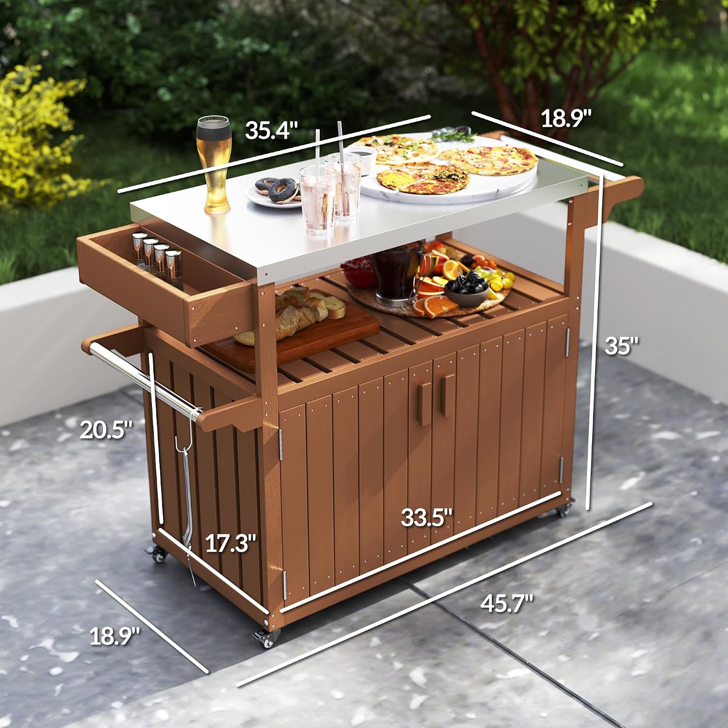 Outdoor-Barwagen mit Aufbewahr – Food Storage On Wheels Bewertung und Preis