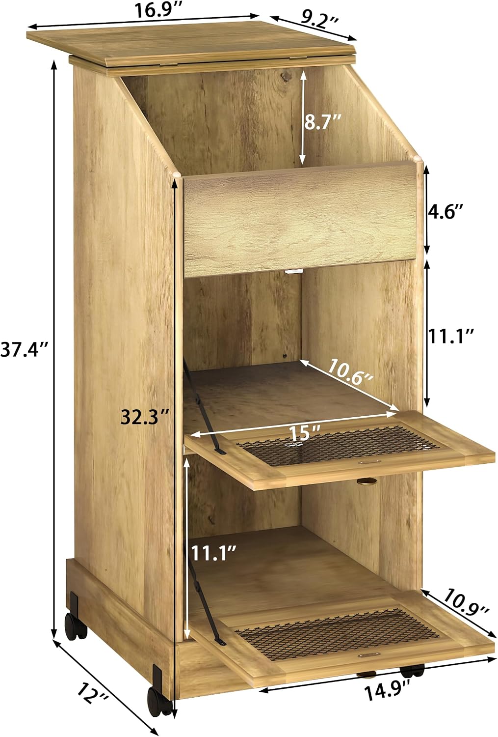 Holzkartoffel-Aufbewahrungssch – Food Storage On Wheels Bewertung und Preis