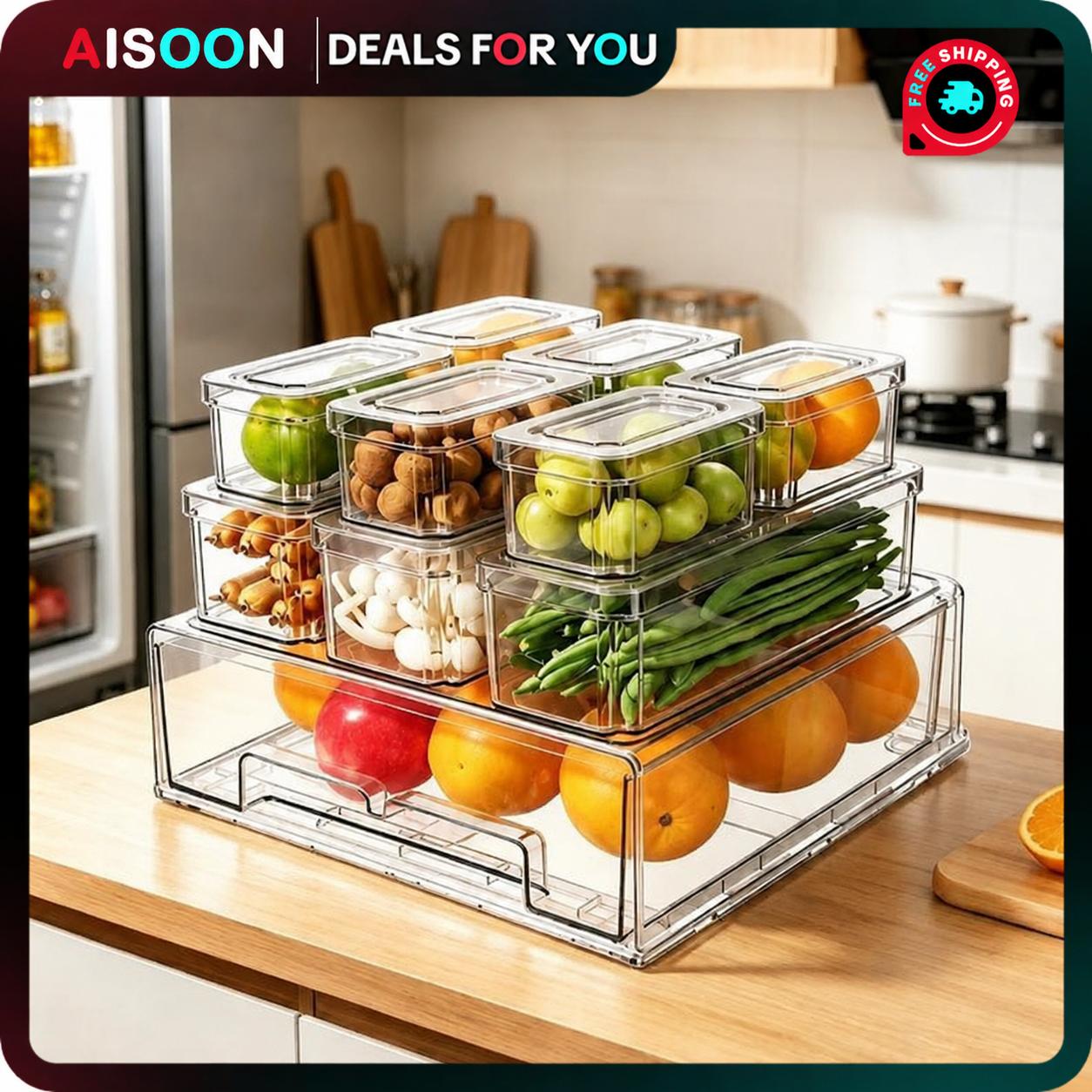 10/14-teiliges Kühlschrank-Org – Stackable Pantry Bin Bewertung und Preis