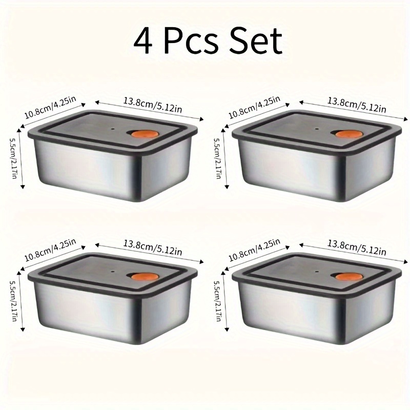 4-teiliges Edelstahl-Lebensmit – Food Storage Pantry Bewertung und Preis
