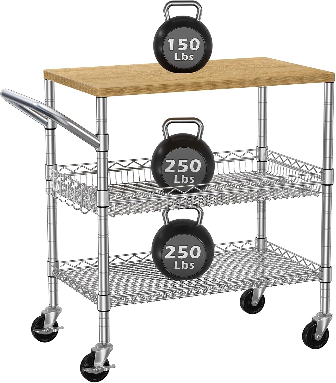 Dreistufiger Rollbarer Küchenw – Food Storage On Wheels Bewertung und Preis