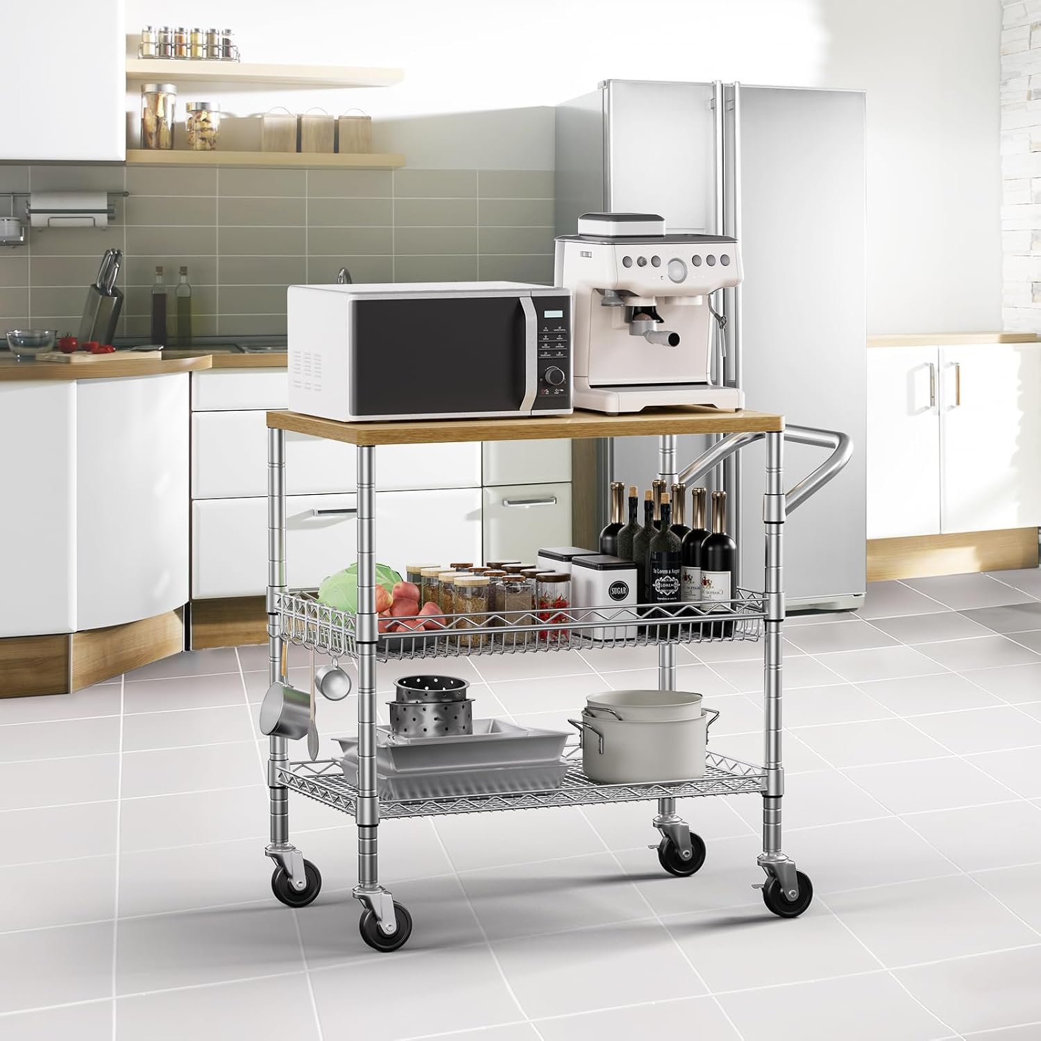 Dreistufiger Rollbarer Küchenw – Food Storage On Wheels Bewertung und Preis