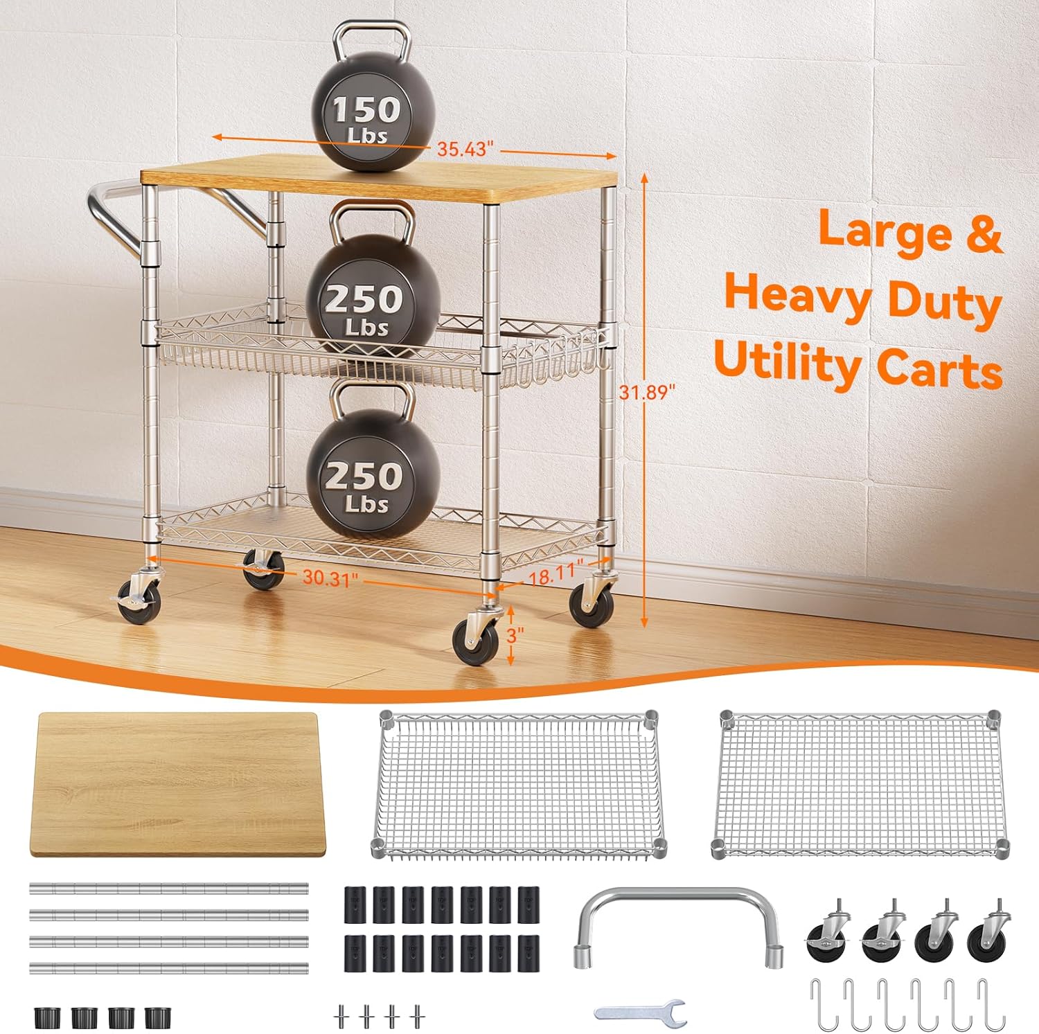 Dreistufiger Rollbarer Küchenw – Food Storage On Wheels Bewertung und Preis
