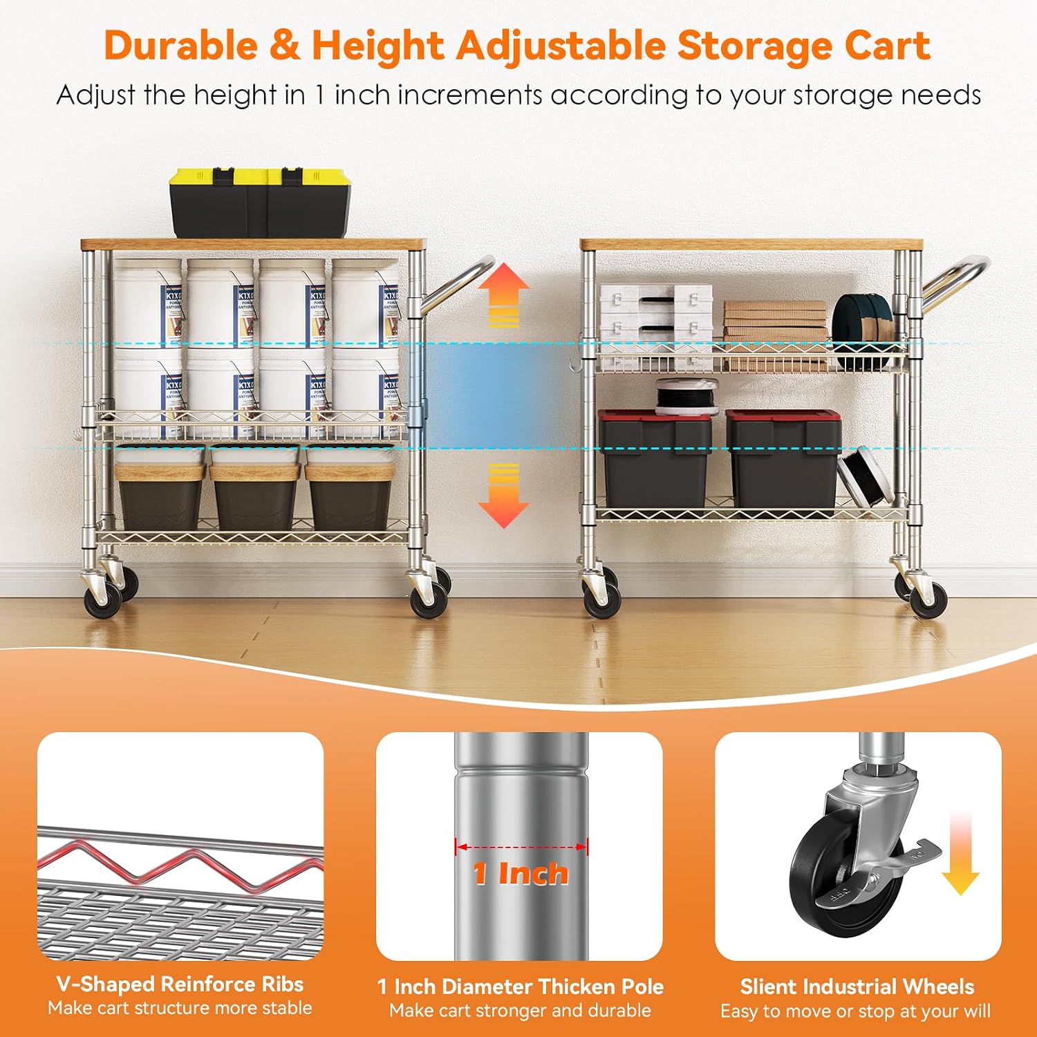 Dreistufiger Rollbarer Küchenw – Food Storage On Wheels Bewertung und Preis