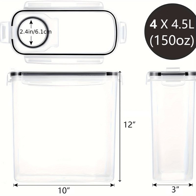 4er-Pack Luftdichte Vorratsbeh – Food Storage Pantry Bewertung und Preis