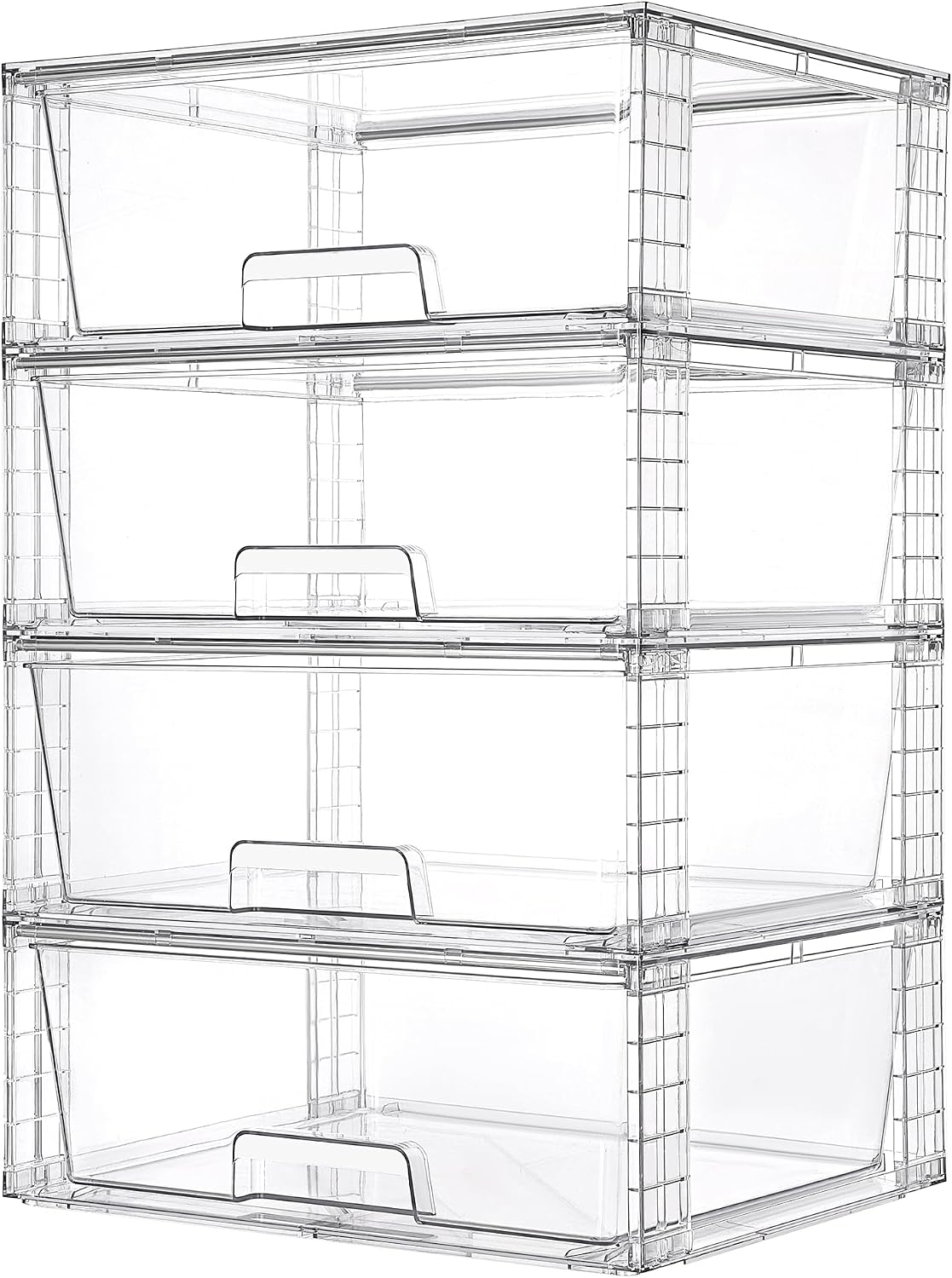 4er-Pack Große Transparente St – Stackable Pantry Bin Bewertung und Preis