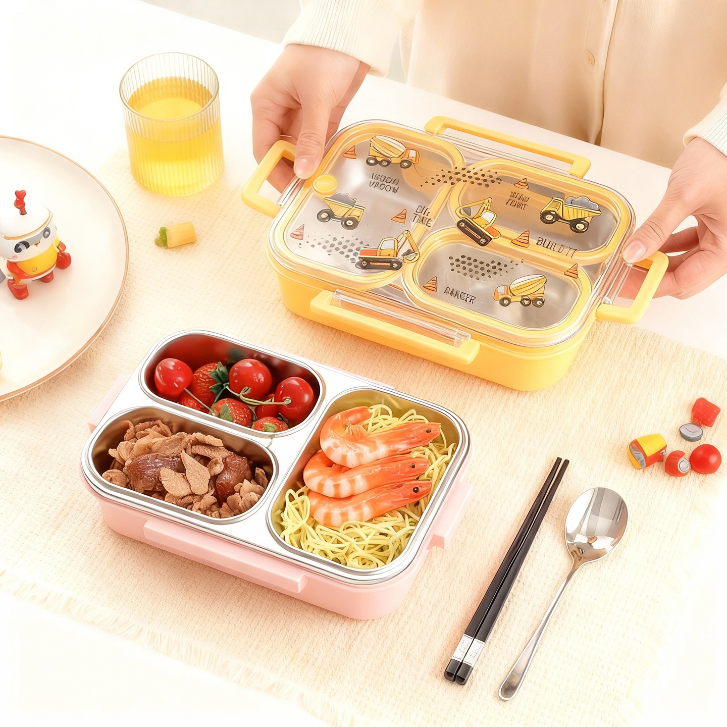 Große Cartoon-Lunchbox für Kin – Food Storage Dividers Bewertung und Preis