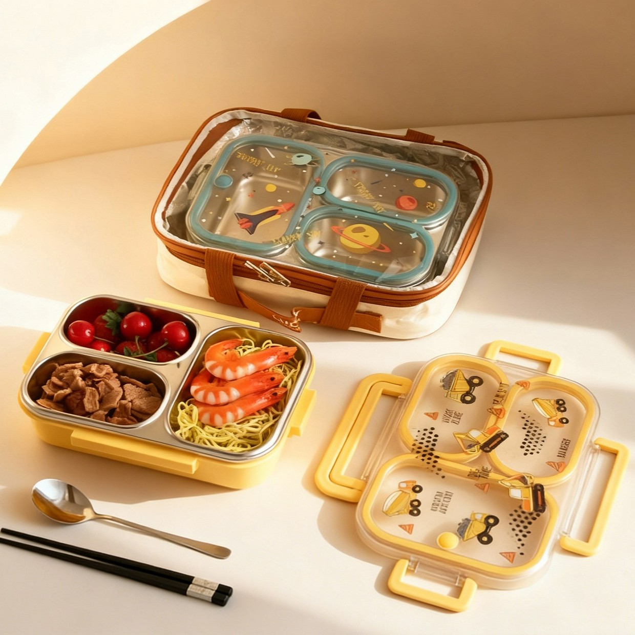 Große Cartoon-Lunchbox für Kin – Food Storage Dividers Bewertung und Preis